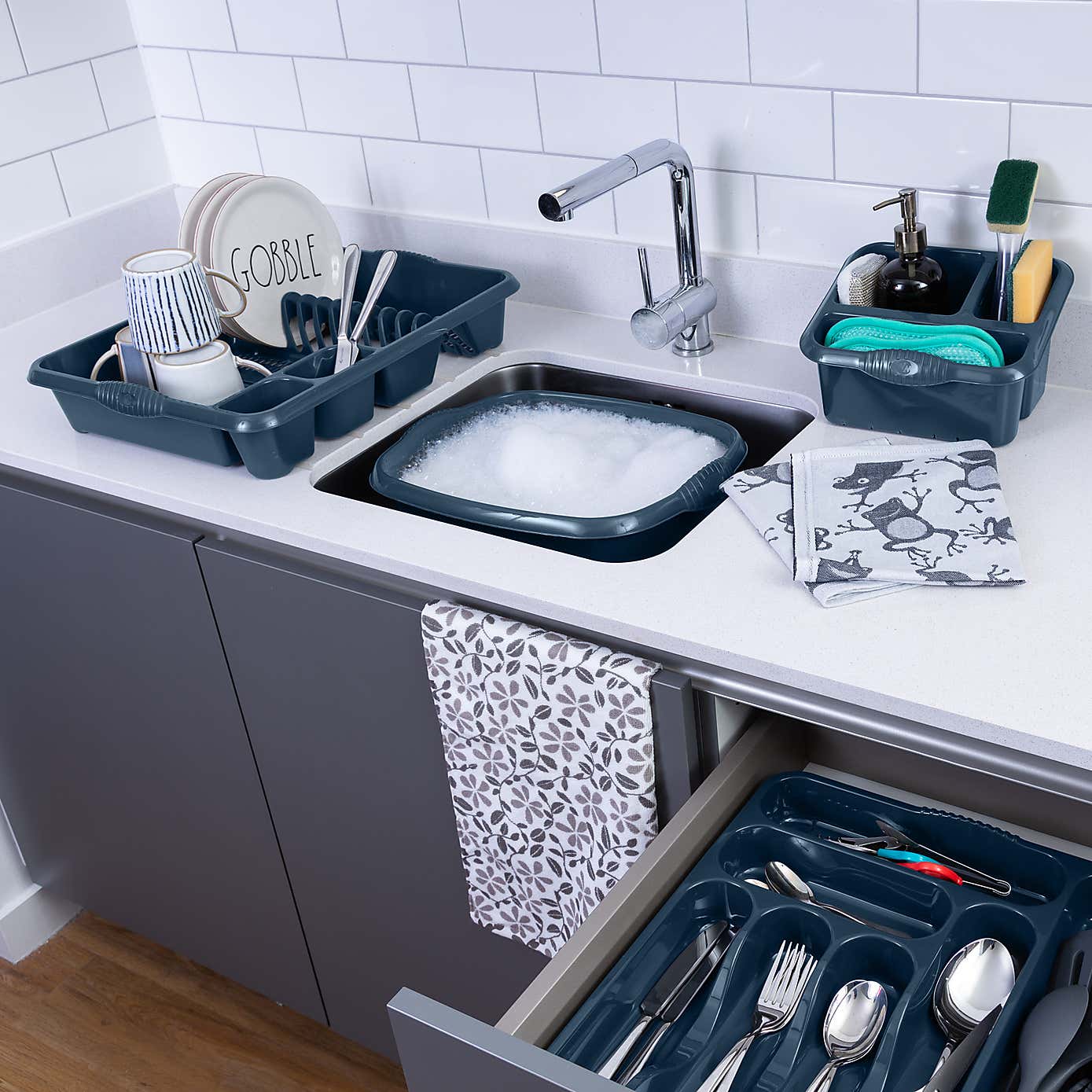 Wham Casa Navy 4 Piece Kitchen Set