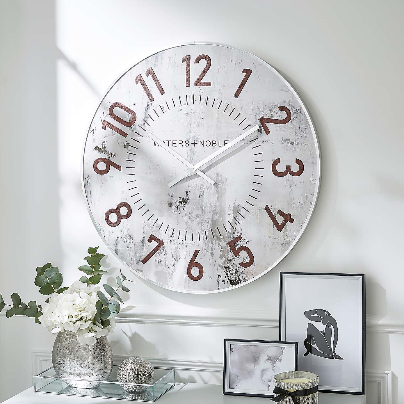 Relaxed Abstract Textured Clock, 70cm
