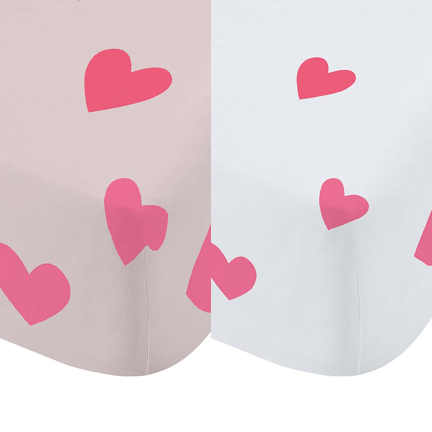 Catherine Lansfield Hearts And Stripes Single Fitted Sheet