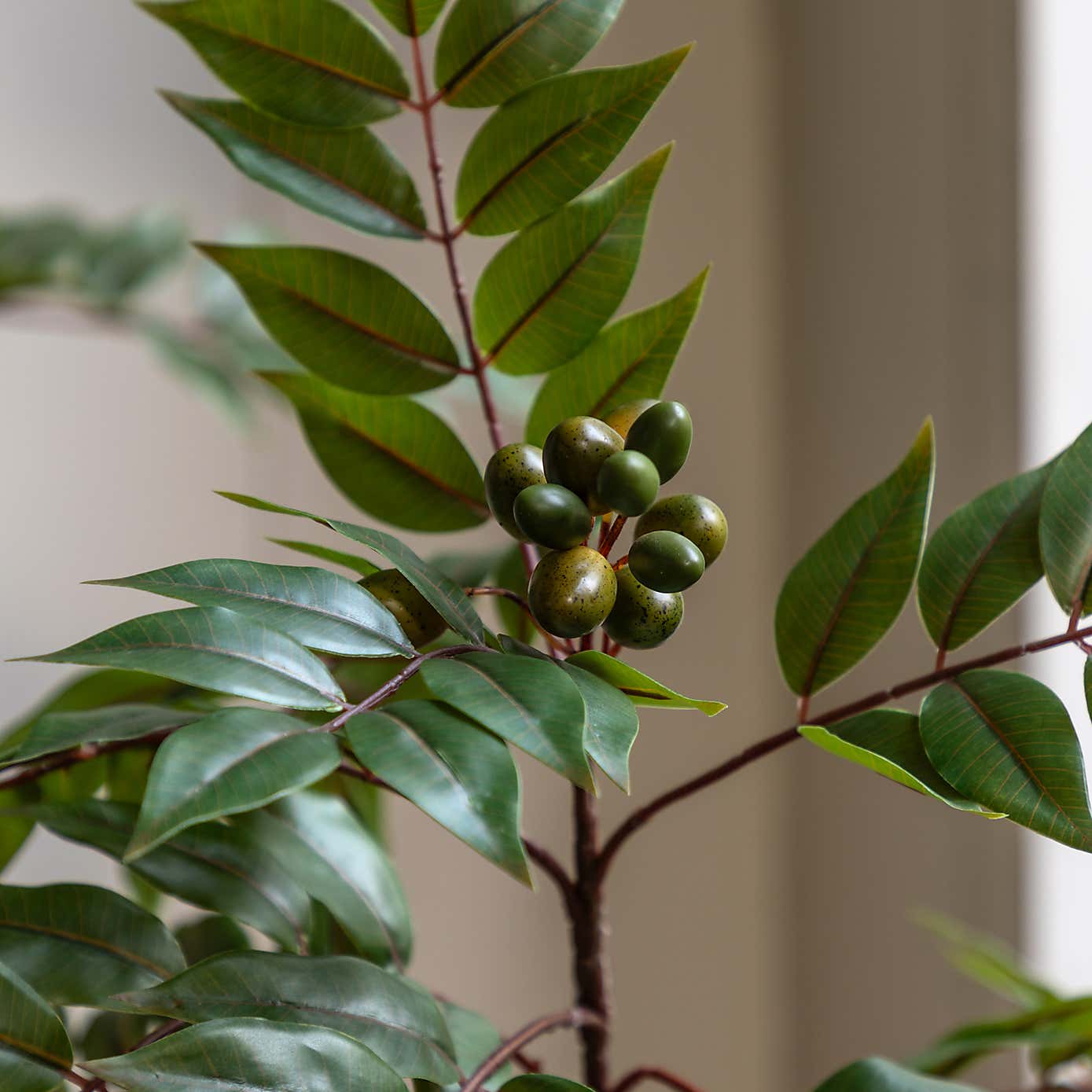Artificial Small Chinese White Olive Tree in Black Plant Pot