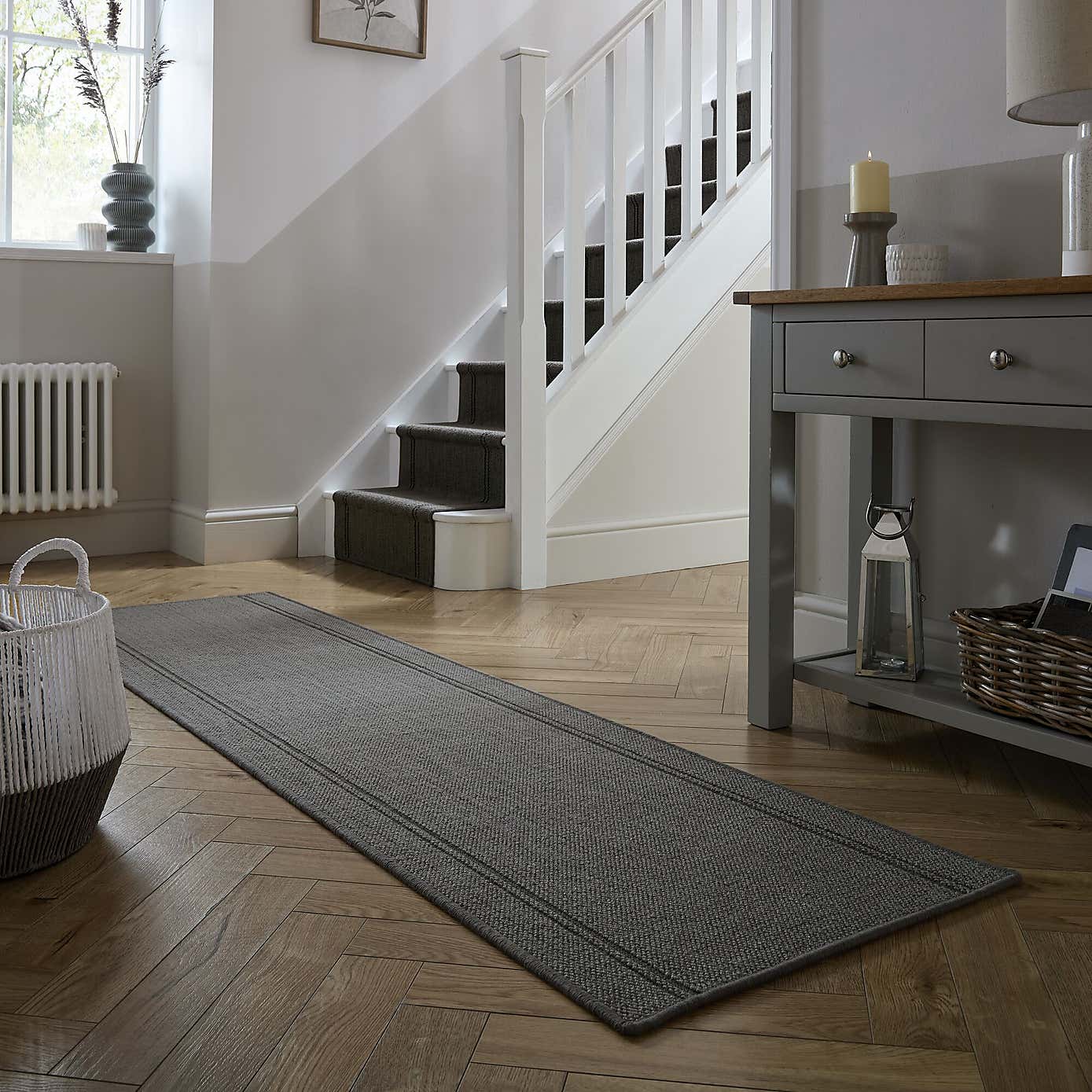 Stripe Border Indoor Outdoor Runner
