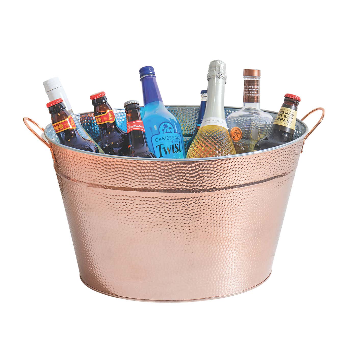 BarCraft Hammered Galvanised Steel Drinks Bucket