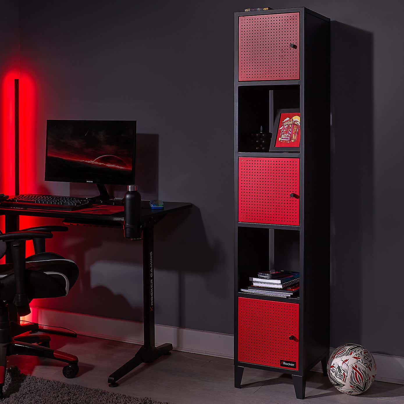 X Rocker MESH TEK Tower Shelf Cabinet with 5 Cube Storage