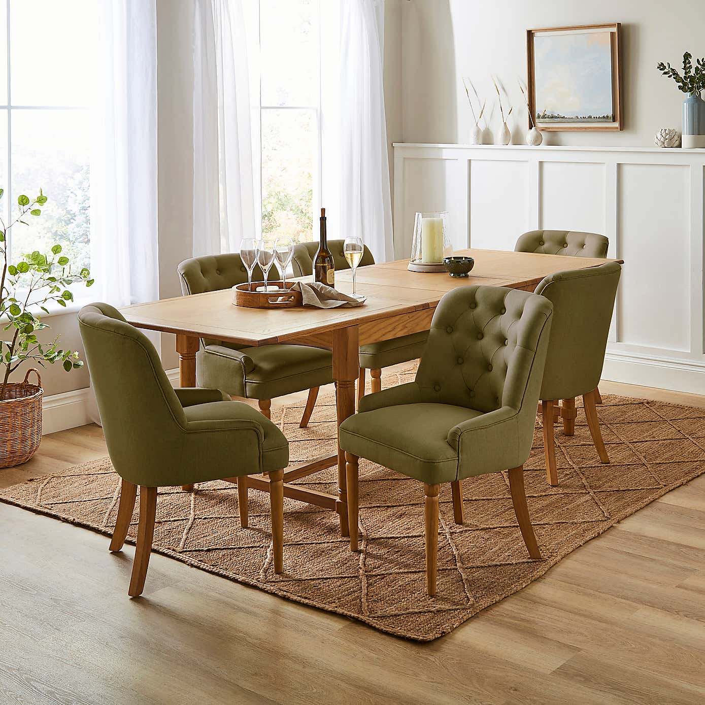 Beatrice Button Back Dining Chair, Fabric