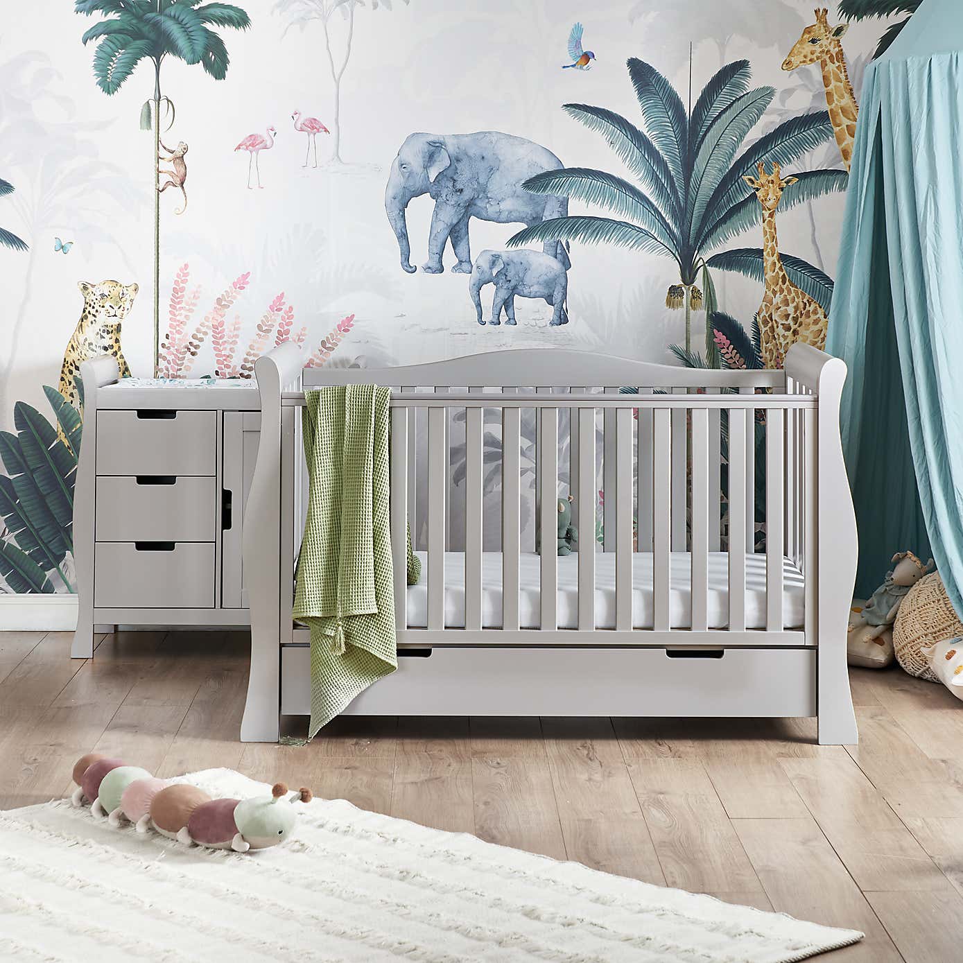 OBaby Stamford Luxe 2 Piece Nursery Room Set, Pine