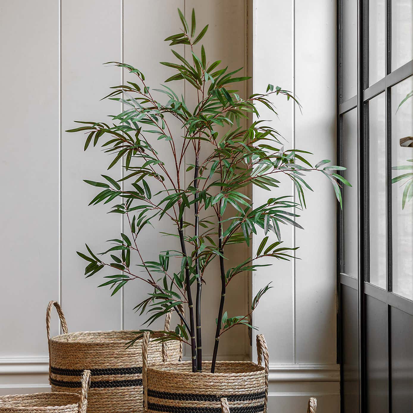 Artificial Small Bamboo Tree in Black Plant Pot