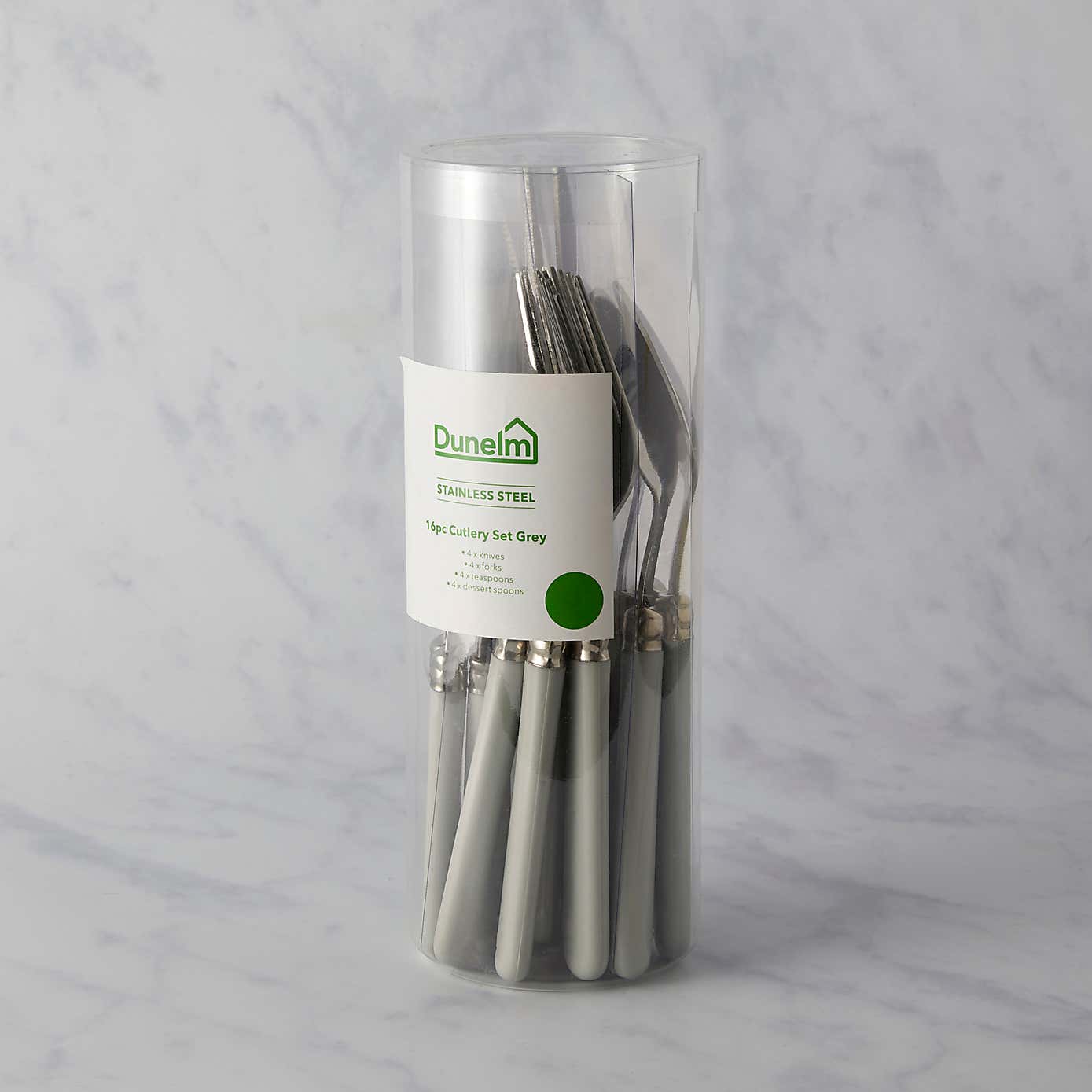 16 Piece Grey Cutlery Set