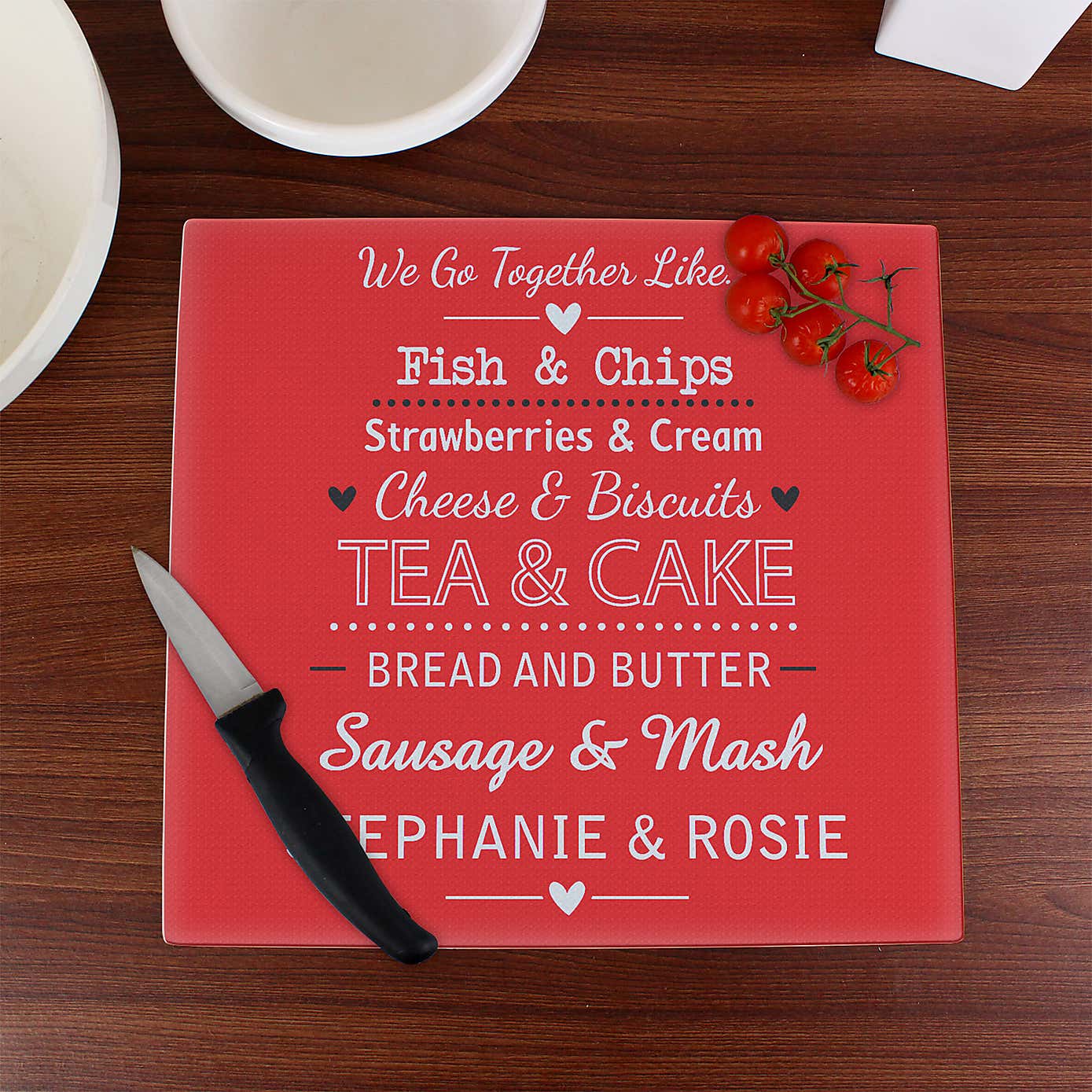 Personalised We Go Together Like Glass Worktop Saver