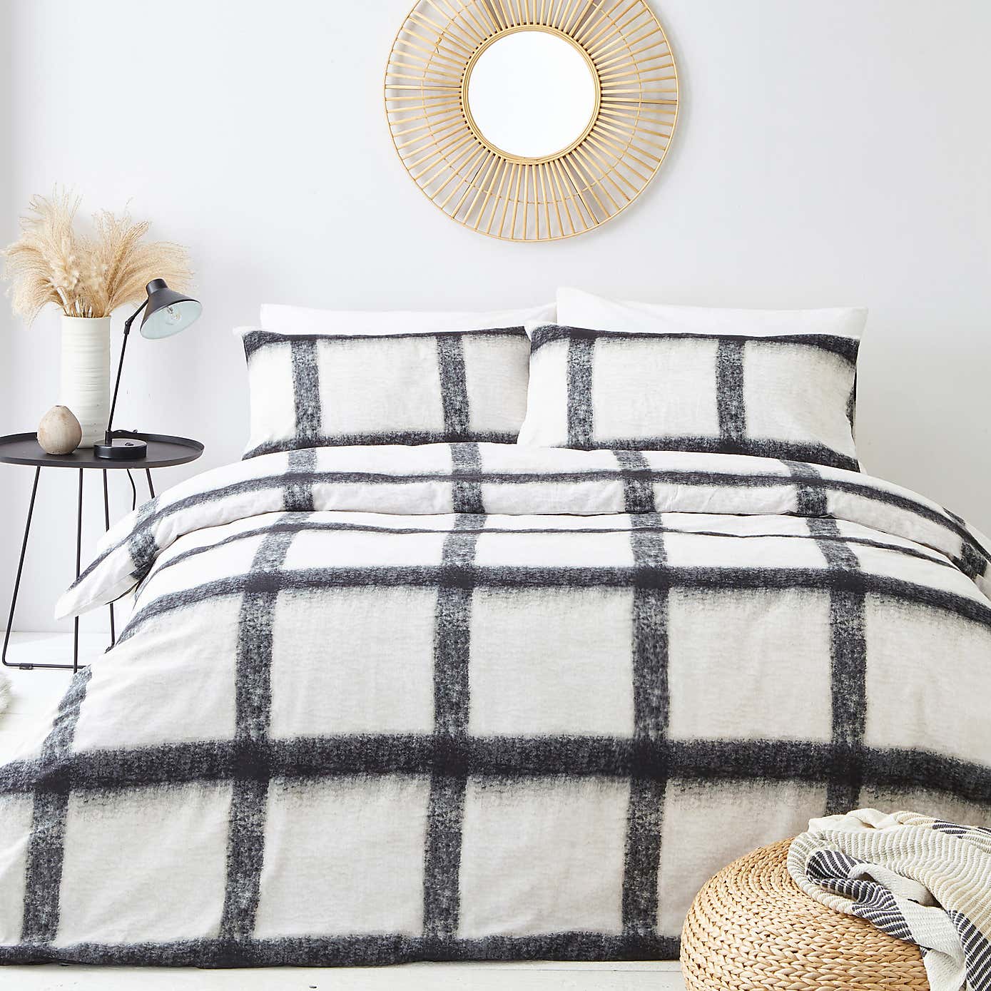 The Linen Yard Mohair Stripe Navy 100% Cotton Duvet Cover & Pillowcase Set