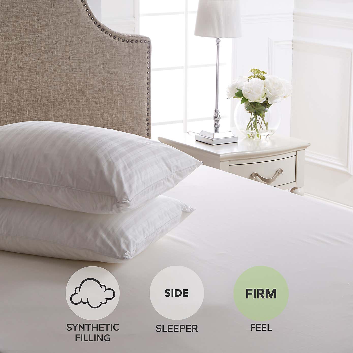 Dorma Pack of 2 Supreme Fill Side Sleeper Pillows