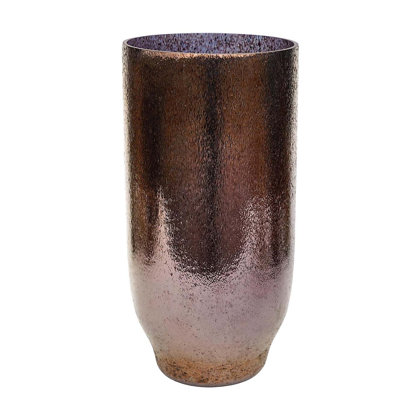 Opulent Tall Metallic Glass Vase