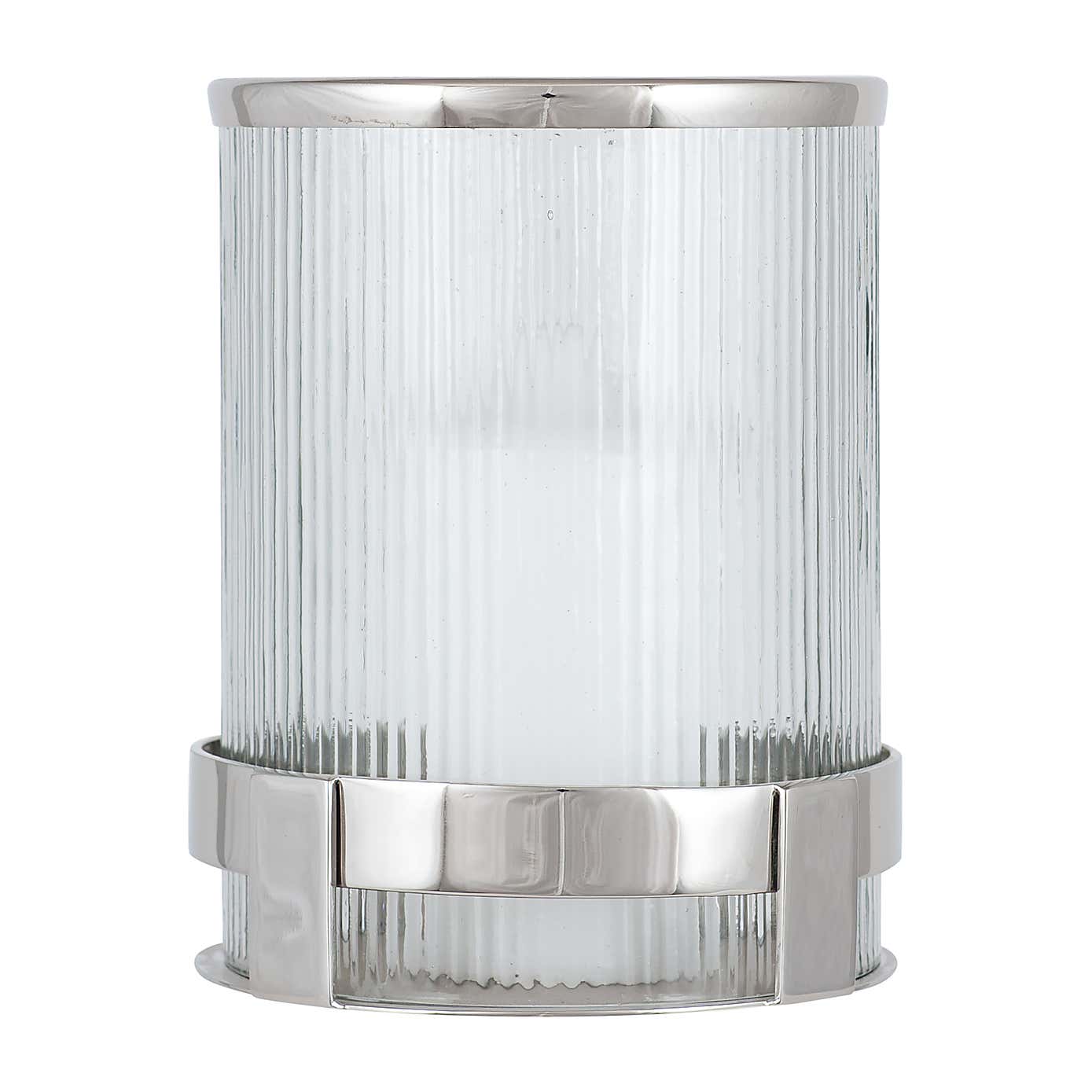 Metal and Glass Hurricane Lantern
