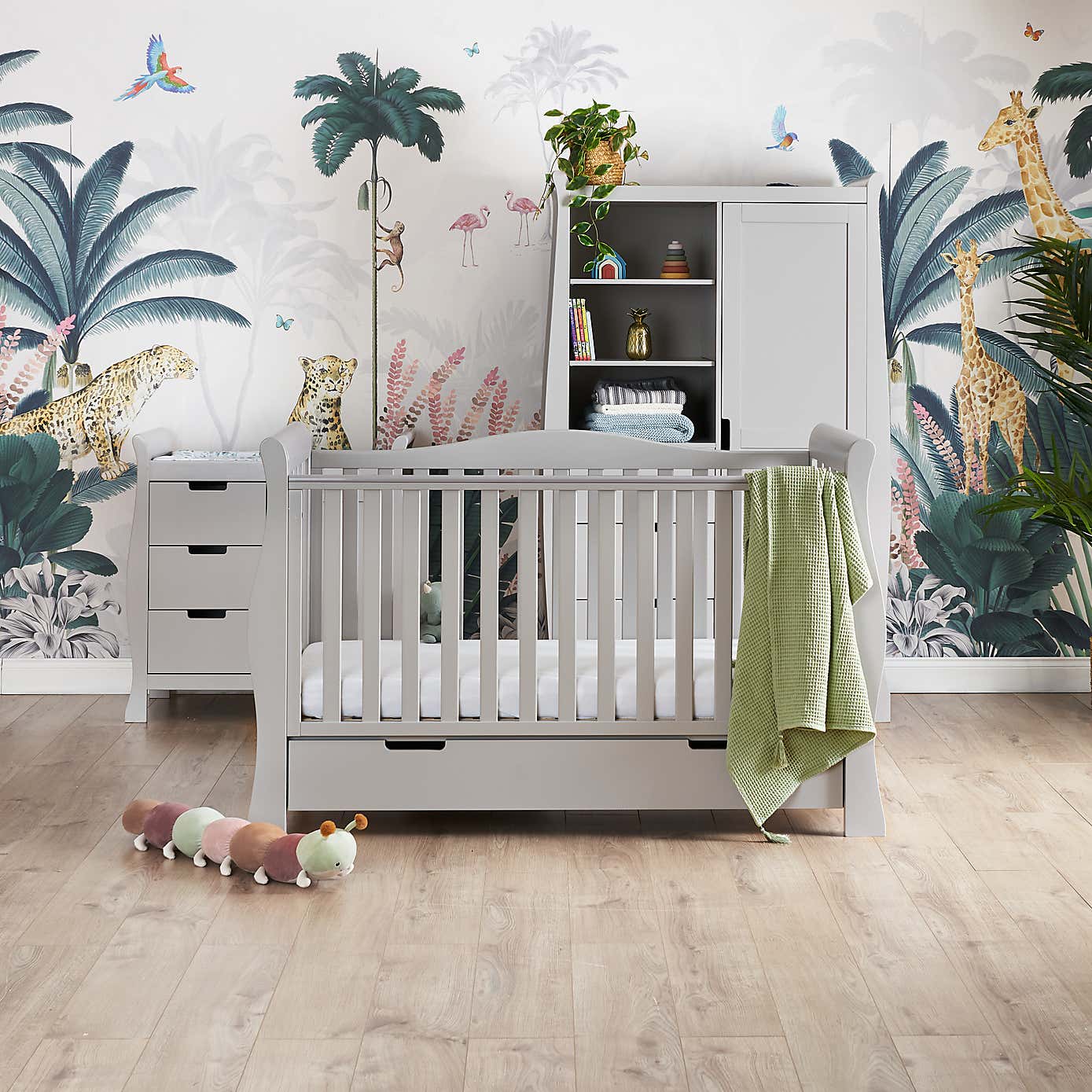 OBaby Stamford Luxe 3 Piece Nursery Room Set, Pine