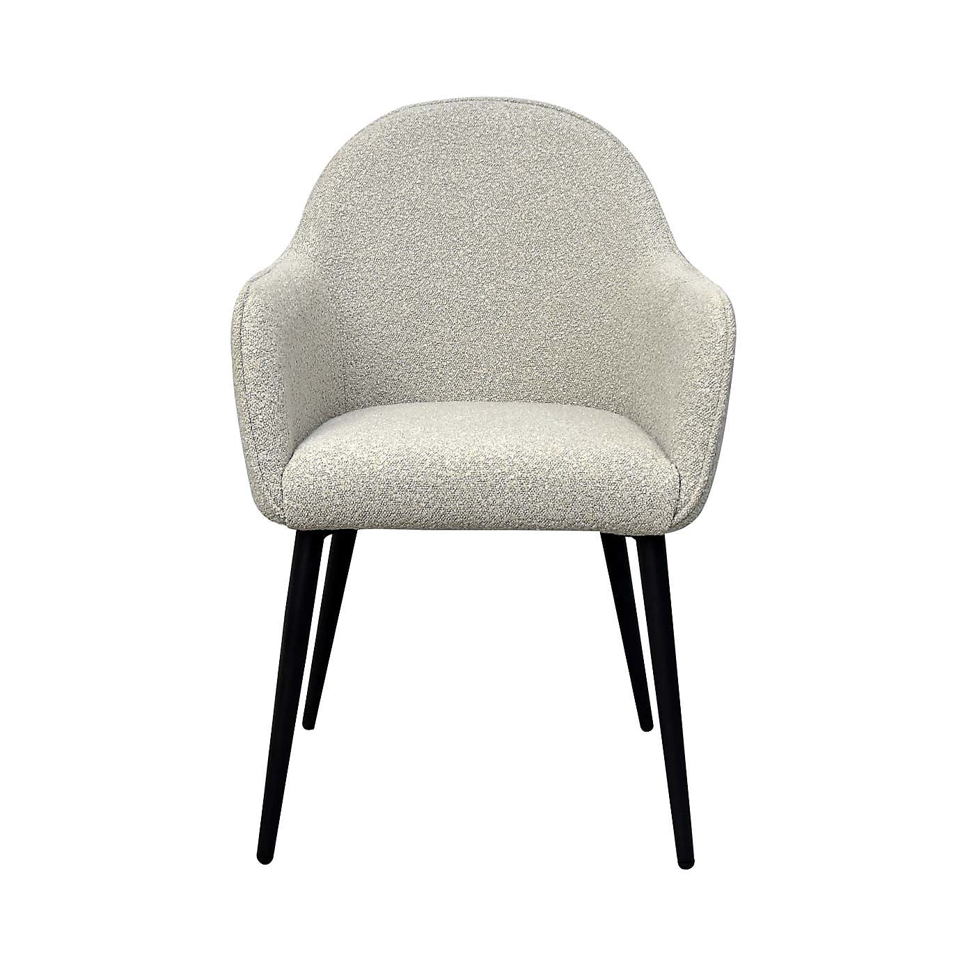 Indus Valley Set of 2 Boucle Stone Dining Chairs