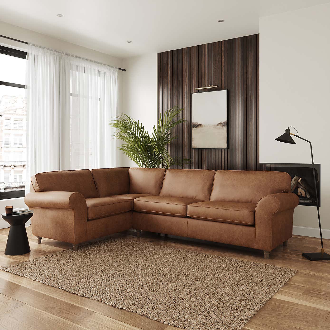 Flori Arizona Corner Sofa, Faux Leather