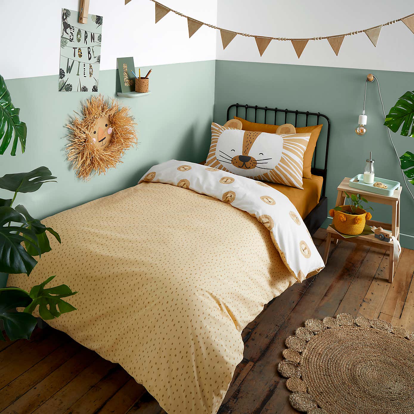 3D Lion Duvet Cover and Pillowcase Set