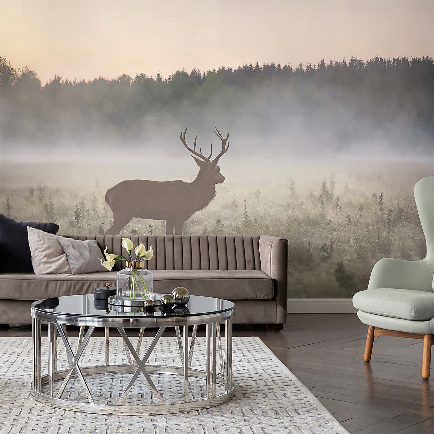 Stag in the Mist Neutral Mural