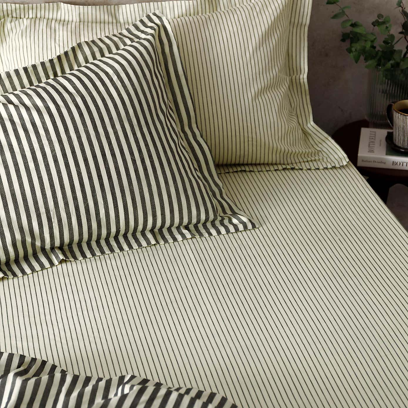 Hebden Narrow Stripe Cotton Fitted Sheet
