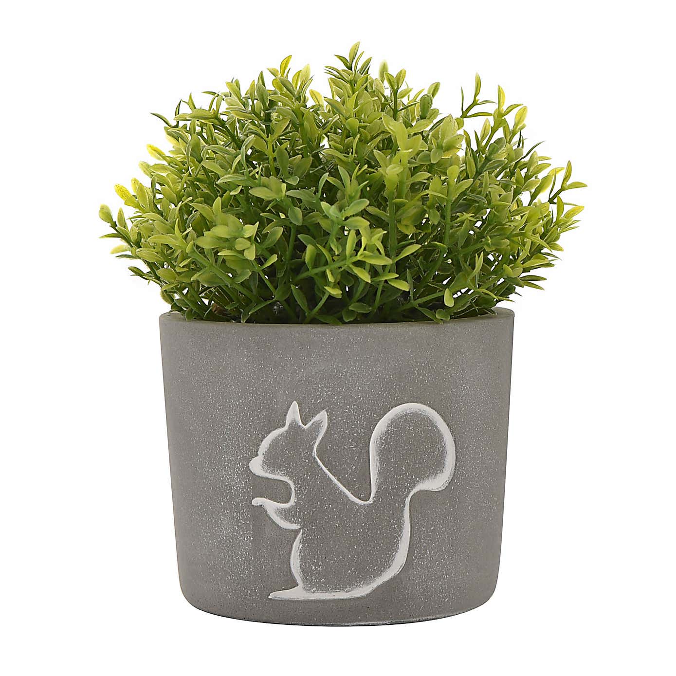 Hestia Artificial Plant in Squirrel Silhouette Plant Pot