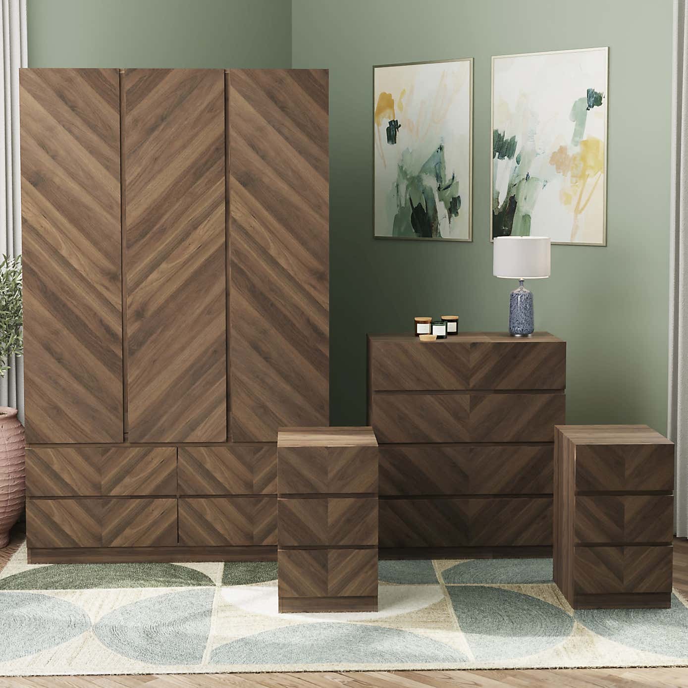 Taranto 4 Piece Bedroom Set Euro Oak