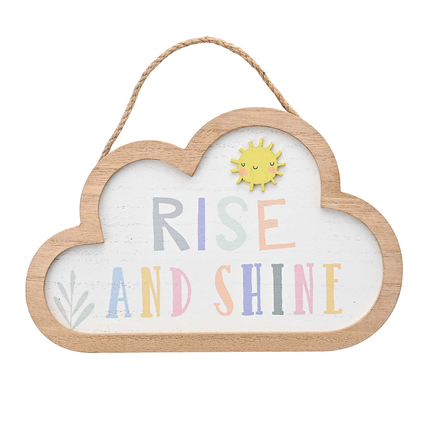 Petit Cheri Rise and Shine Woven Cloud Plaque