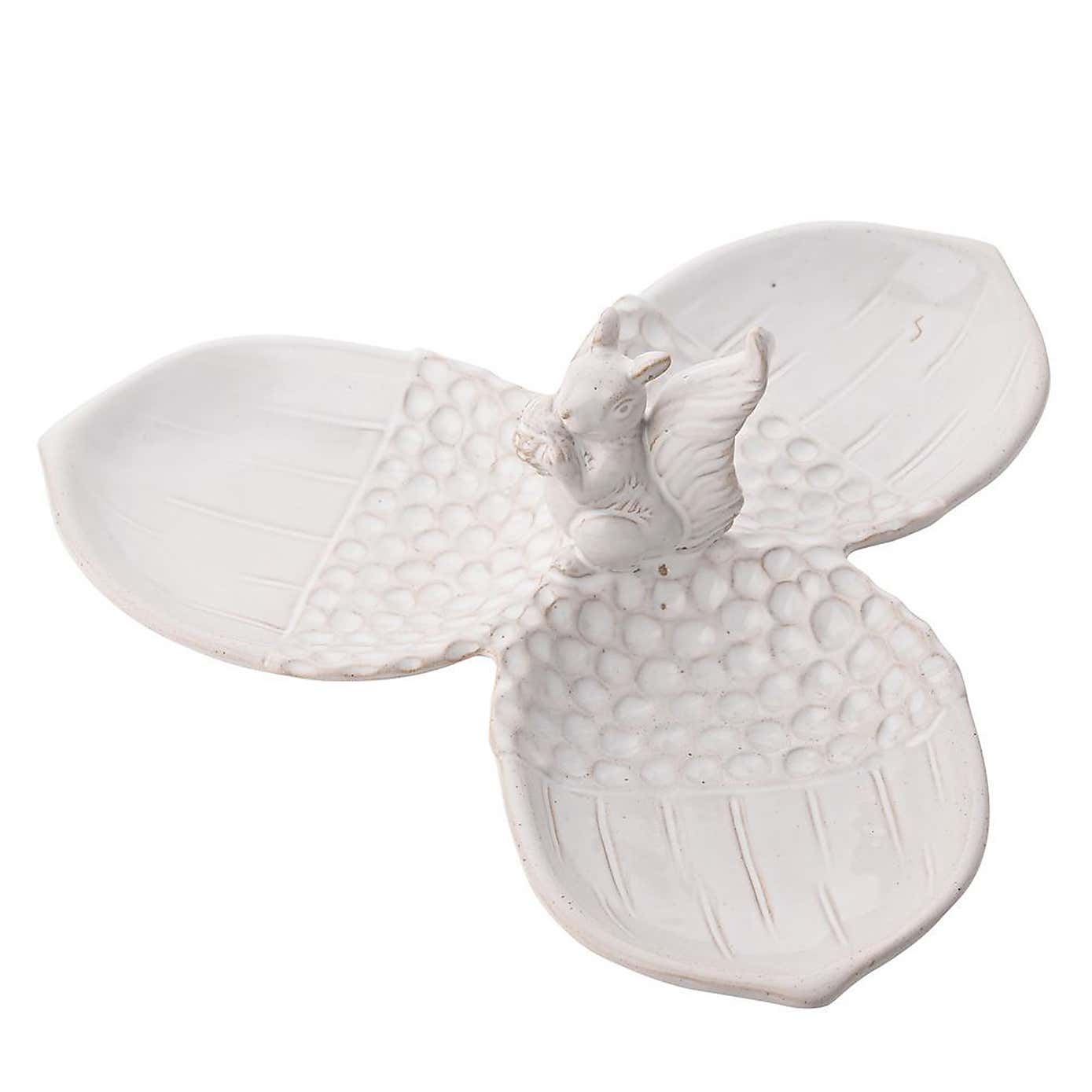 Country Living Ceramic Squirrel & Acorn 3 Tray Serving Plate