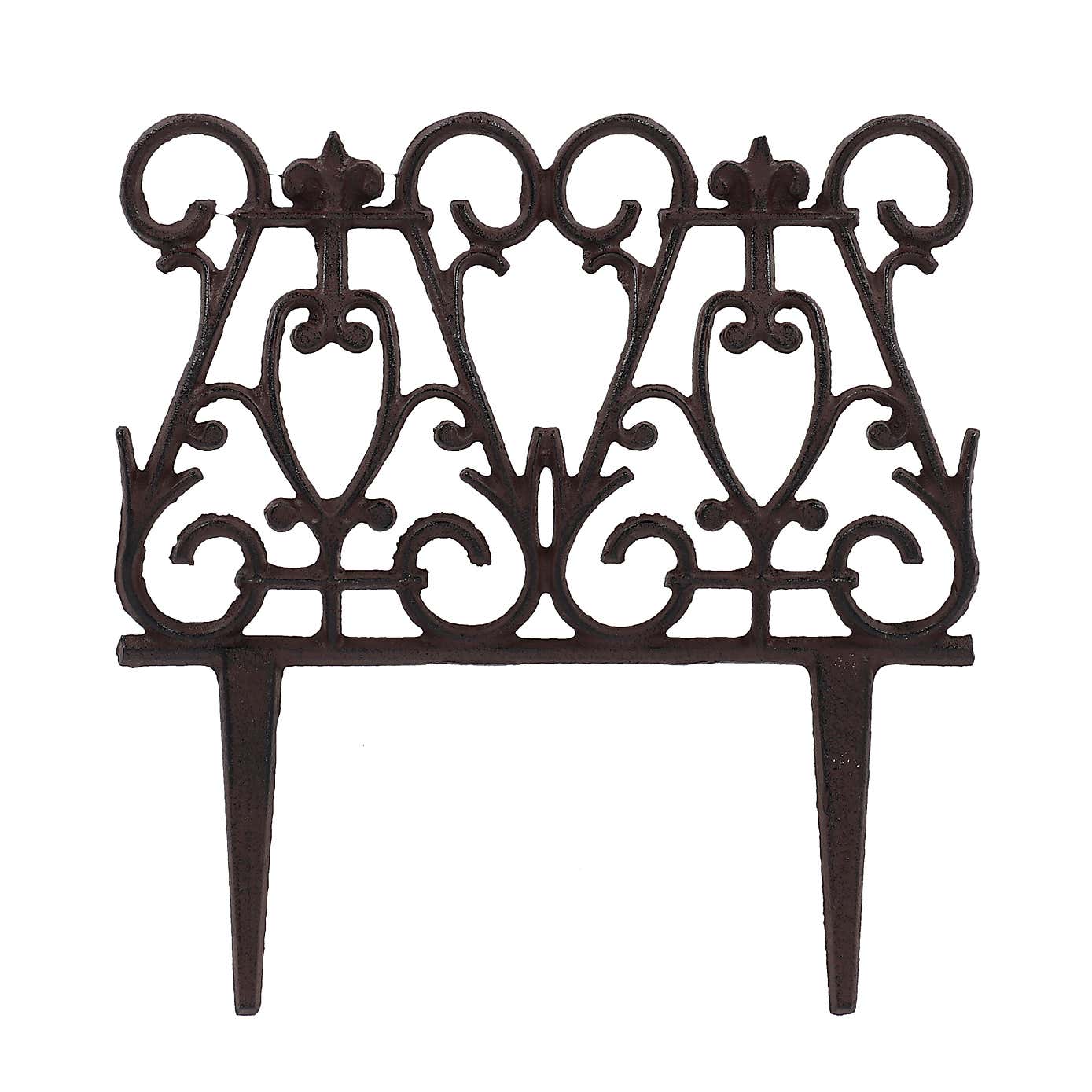 Fallen Fruits Cast Iron Ornate Fleur De Lys Lawn Edging