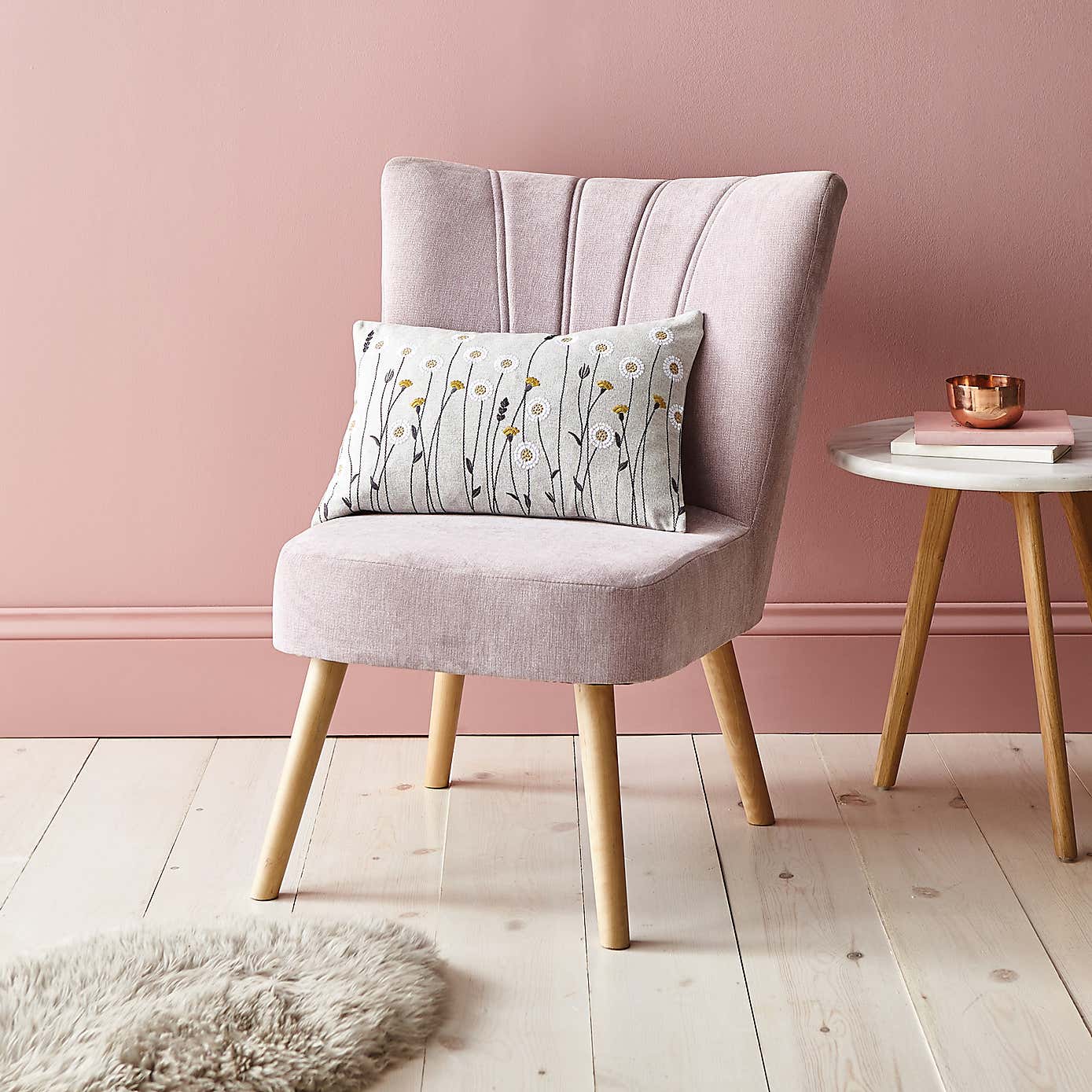 Scandi Floral Grey Cushion Cover