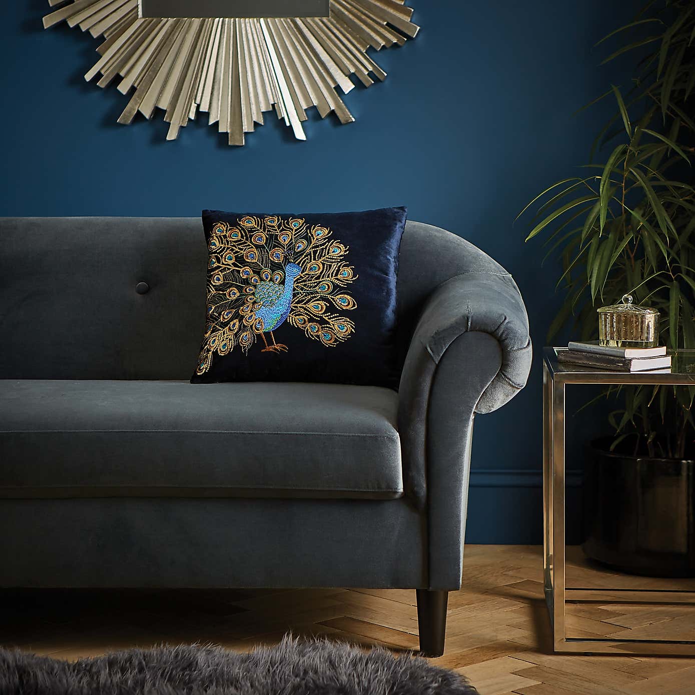 Peacock Teal Cushion Cover