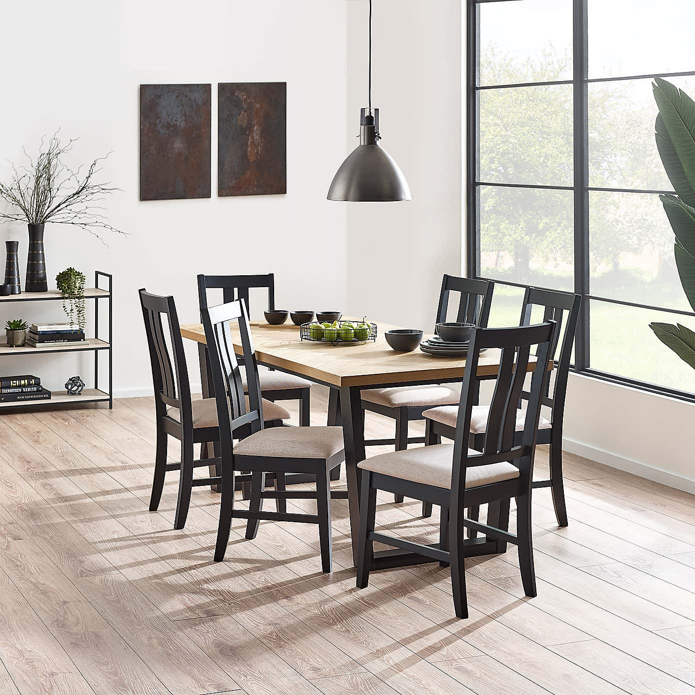 Hilton 6 Seater Dining Table with 6 Hilton Dining Chairs